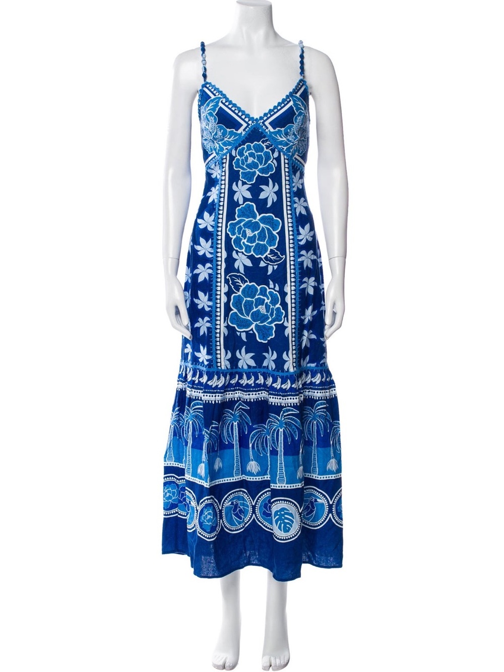 CAROLINE CONSTAS BLUE Summer Sunrise Embroidered Maxi Dress MEDIUM ( Far
Rio